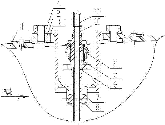 Sleeve-tooth-shaped floating sealing structure penetrating casing