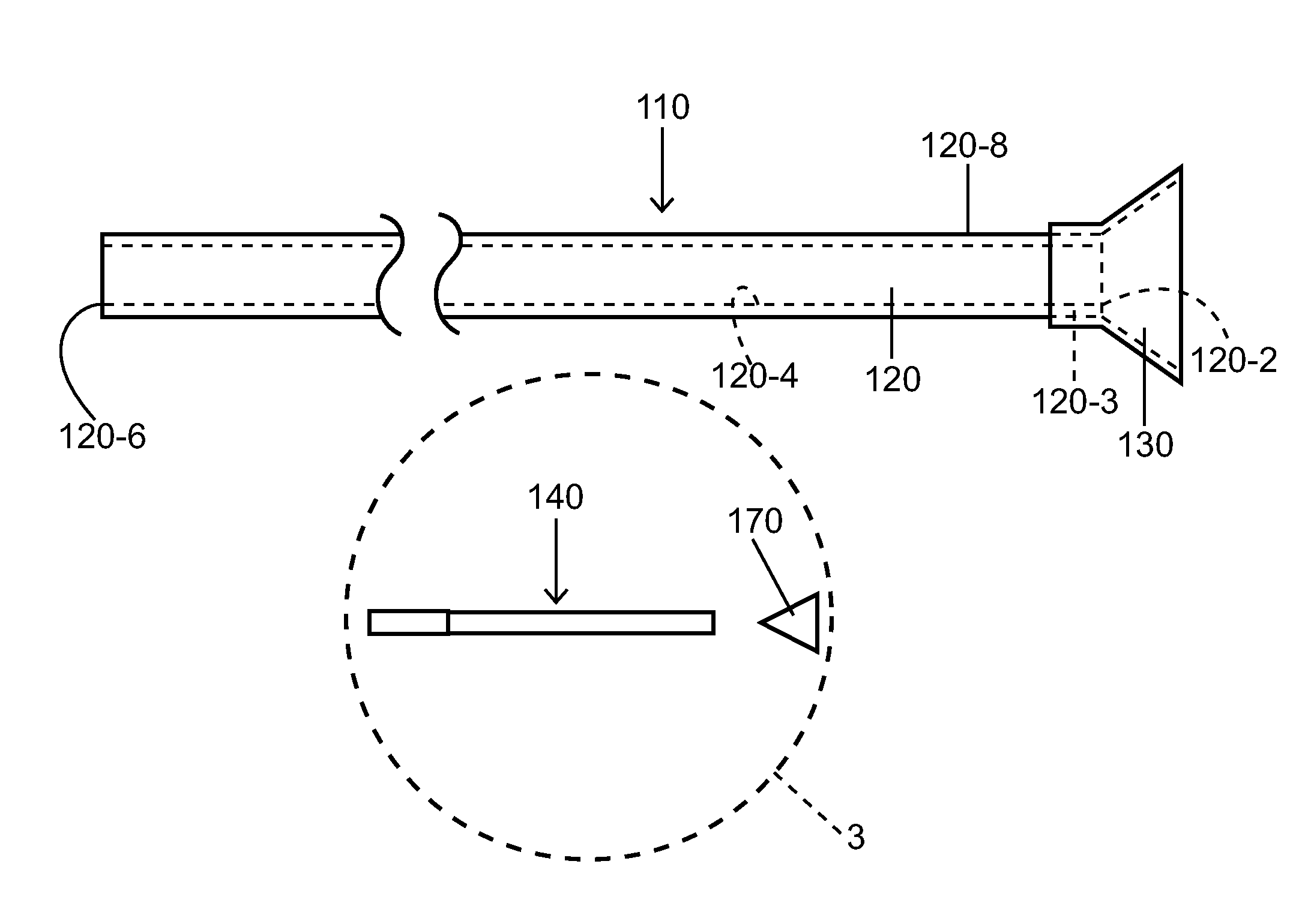 Apparatus for launching subcaliber projectiles at propellant operating pressures including the range of pressures that may be supplied by human breath