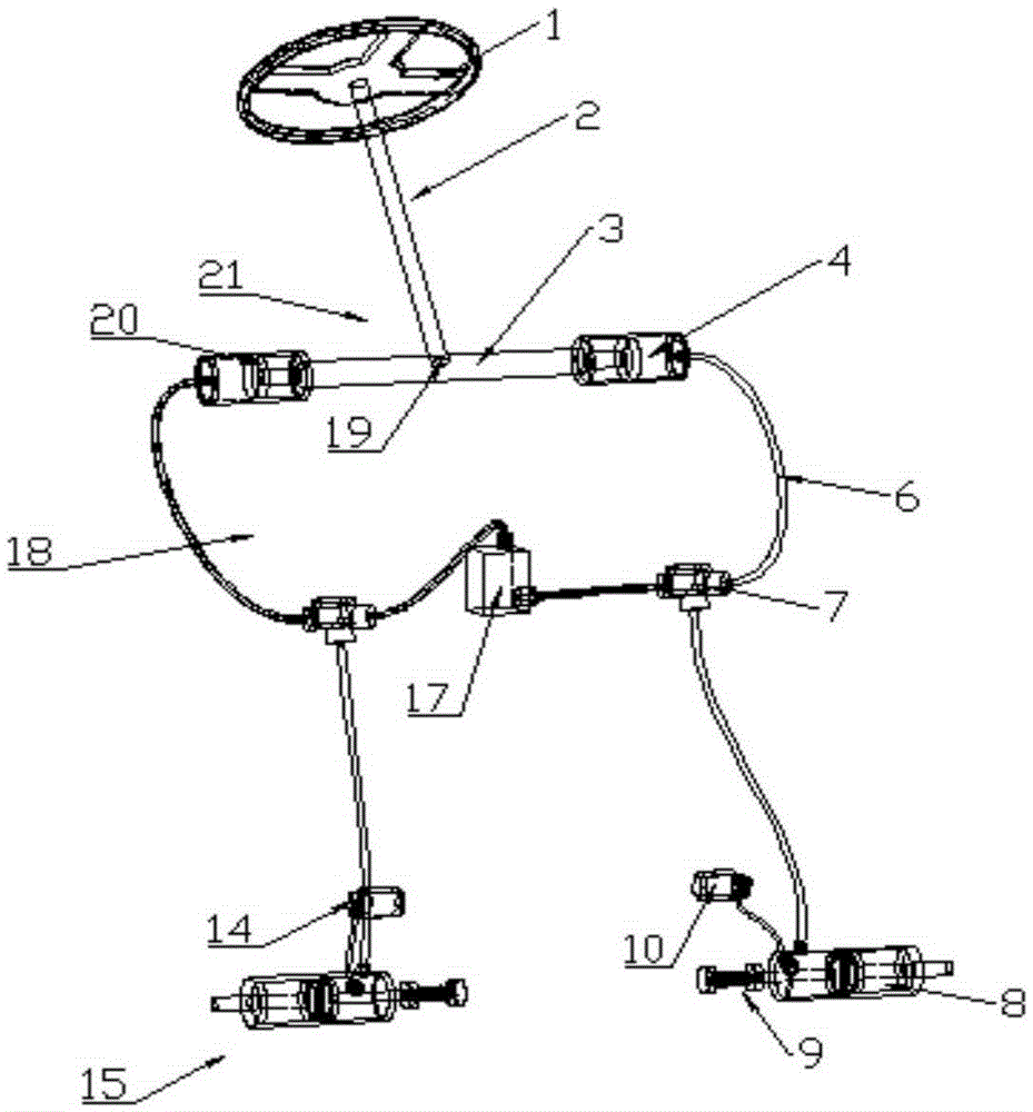 Automotive front wheel independent-control and hydraulic-steering system having redundancy function