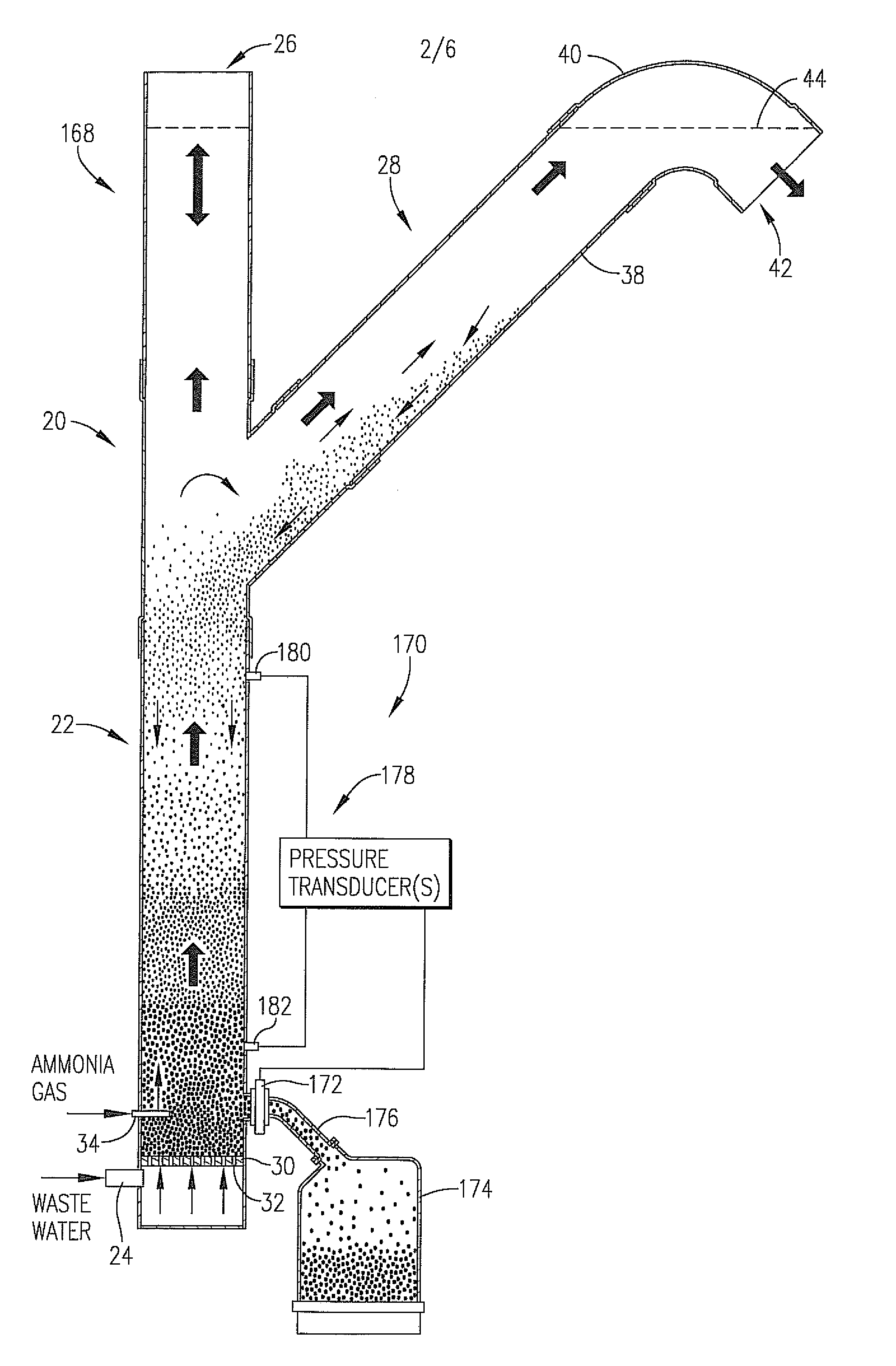 Fluidized bed precipitator with optimized solids settling and solids handling features for use in recovering phosphorus from wastewater