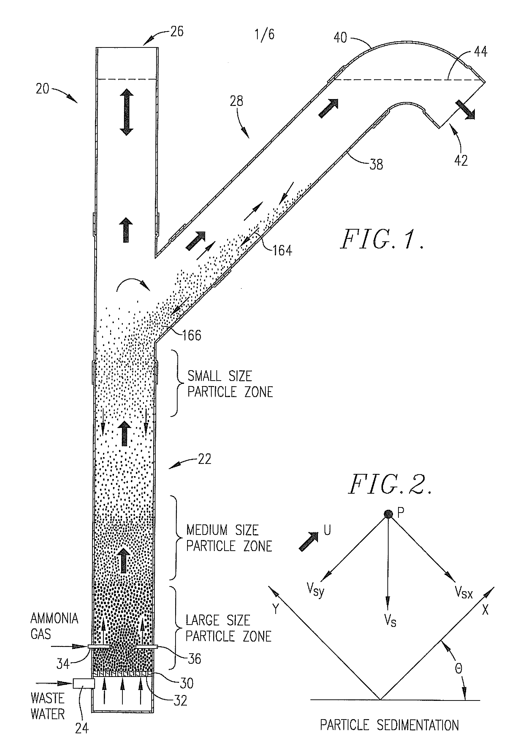 Fluidized bed precipitator with optimized solids settling and solids handling features for use in recovering phosphorus from wastewater