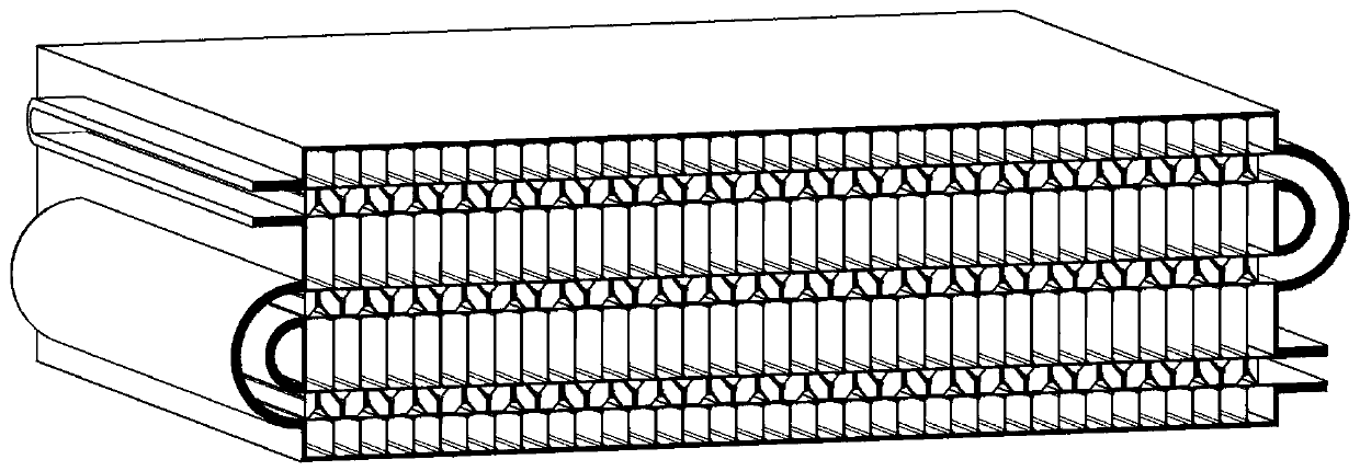 A serpentine channel cross-flow air-to-air heat exchanger structure for aero-engine