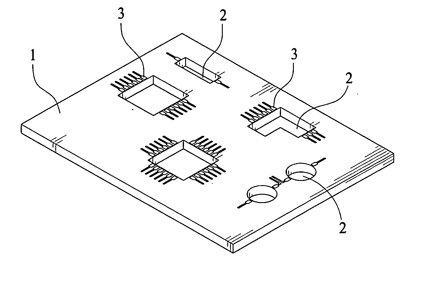 Circuit board having deposit holes