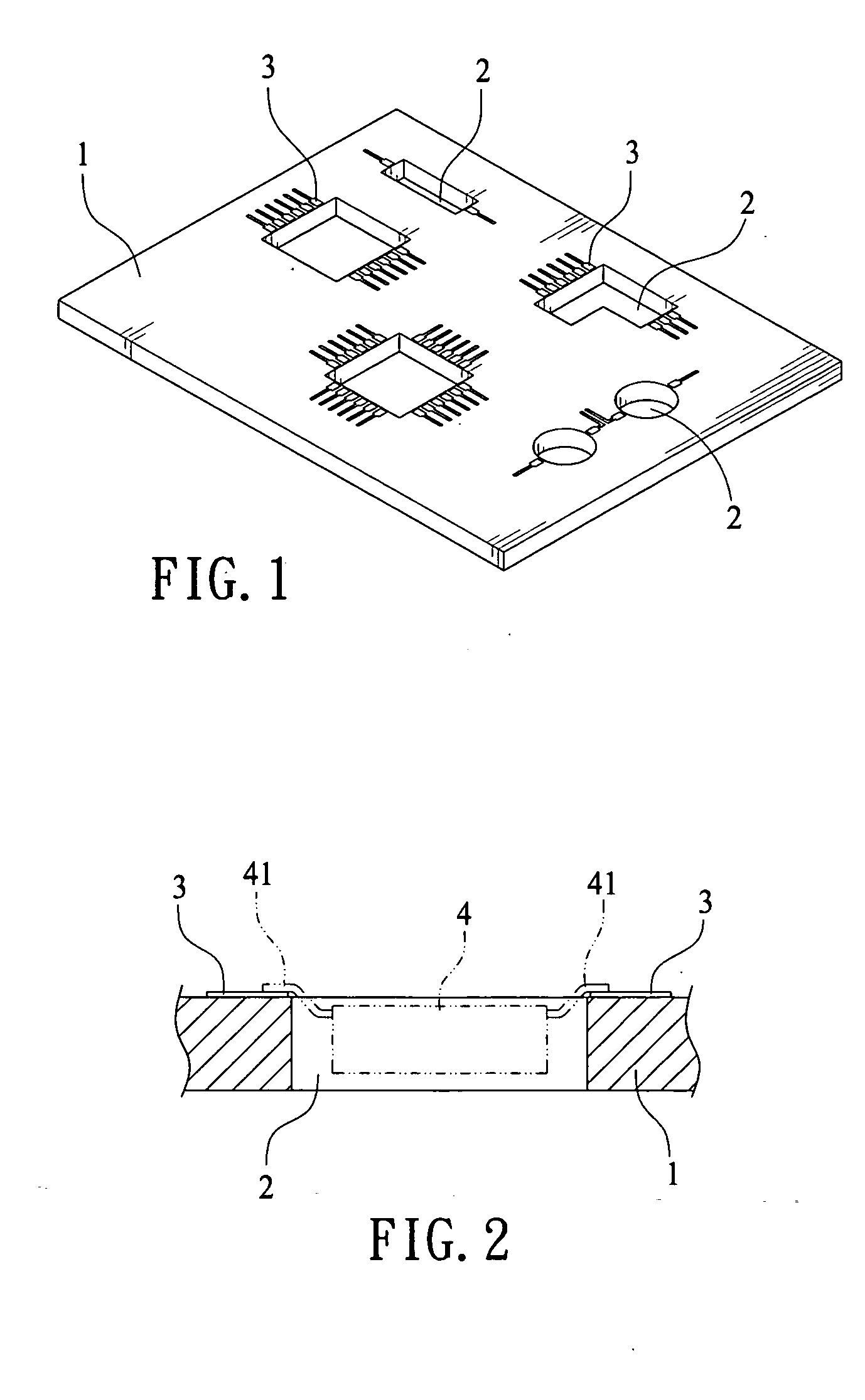 Circuit board having deposit holes