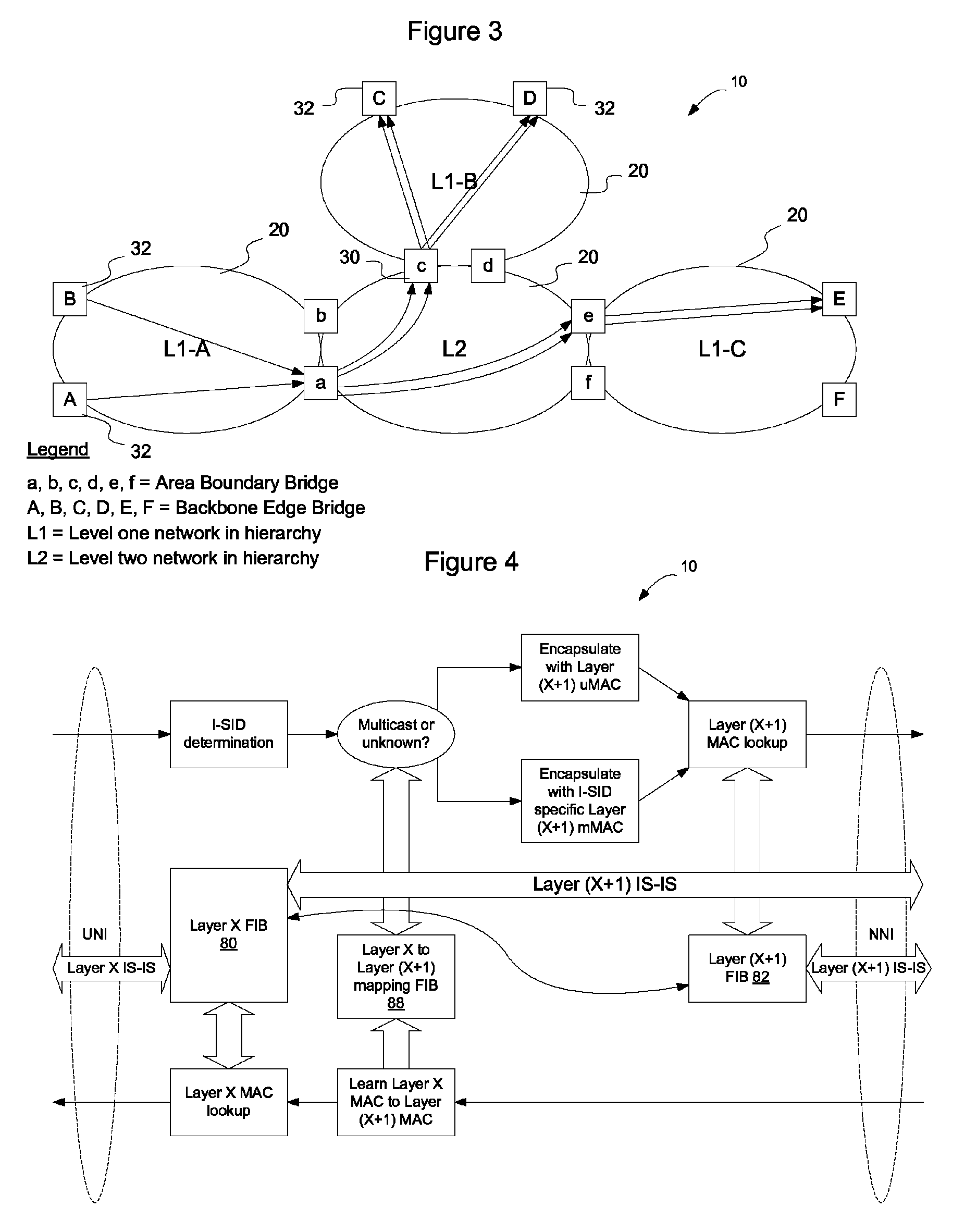 Method and apparatus for exchanging routing information and the establishment of connectivity across multiple network areas