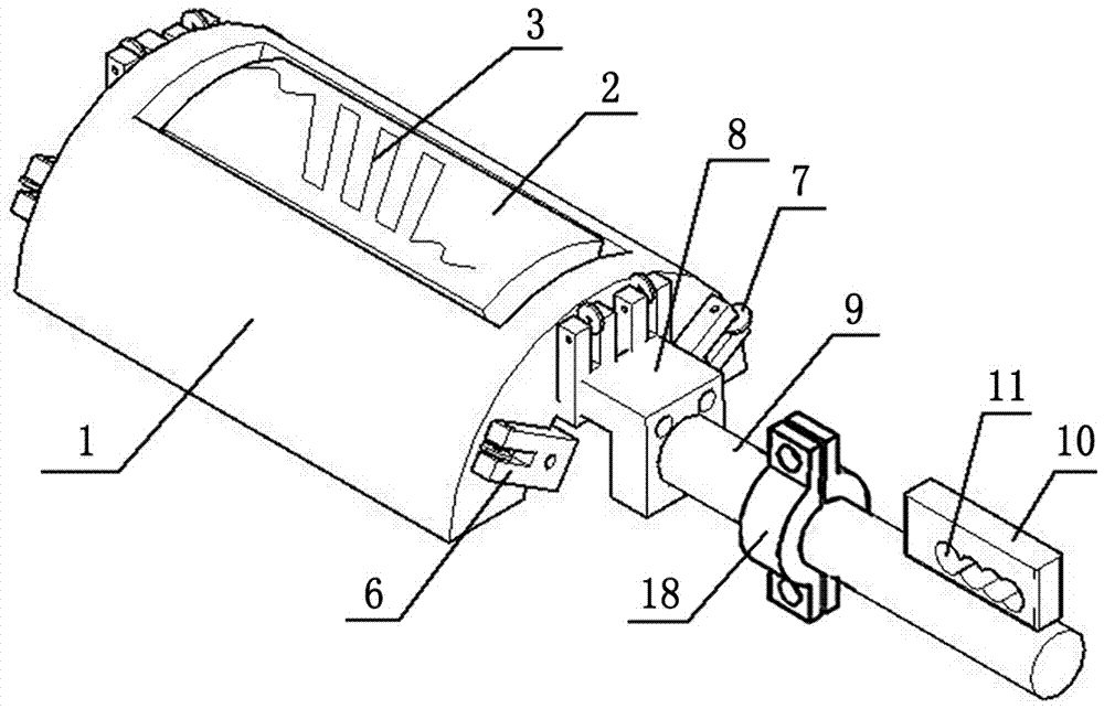 Longitudinal wave mode electromagnetic ultrasonic pipeline internal inspection spiral guided-wave transducer