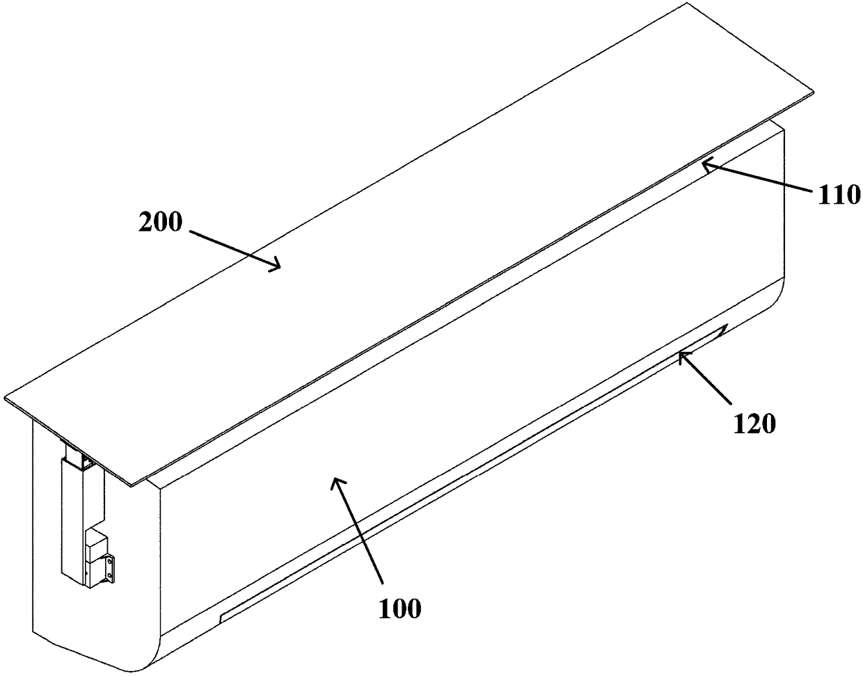 Hanging indoor unit of air conditioner, baffle assembly used for hanging indoor unit, and control method of hanging indoor unit