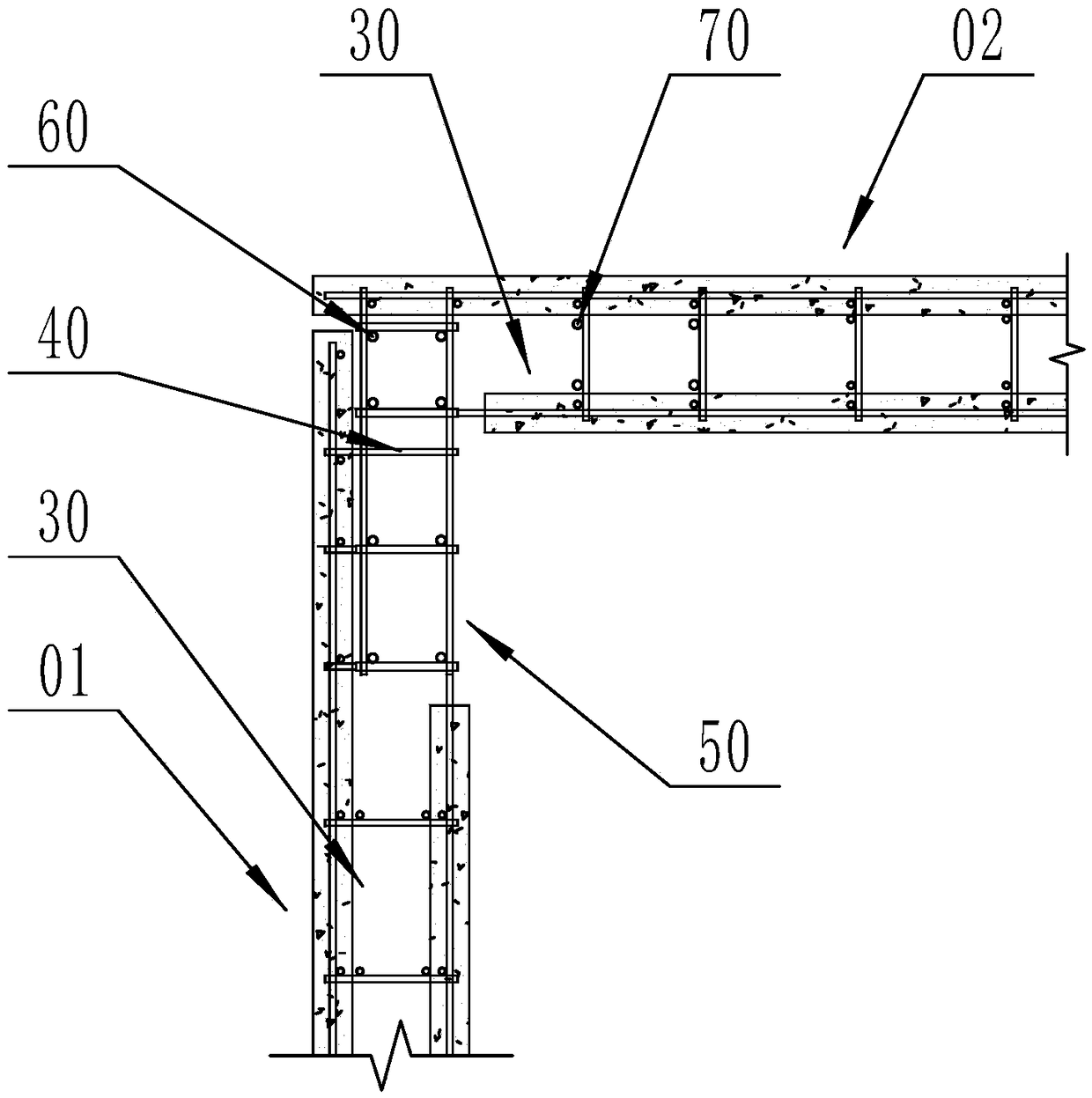 L-shaped wall connecting structure and assembly type building structure system