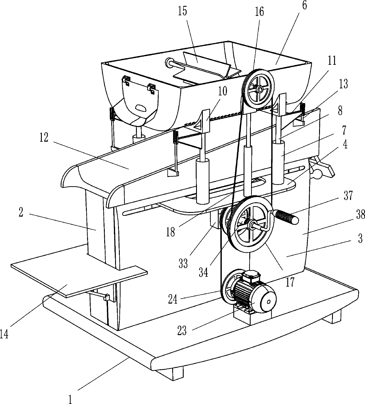 Agricultural soybean screening device