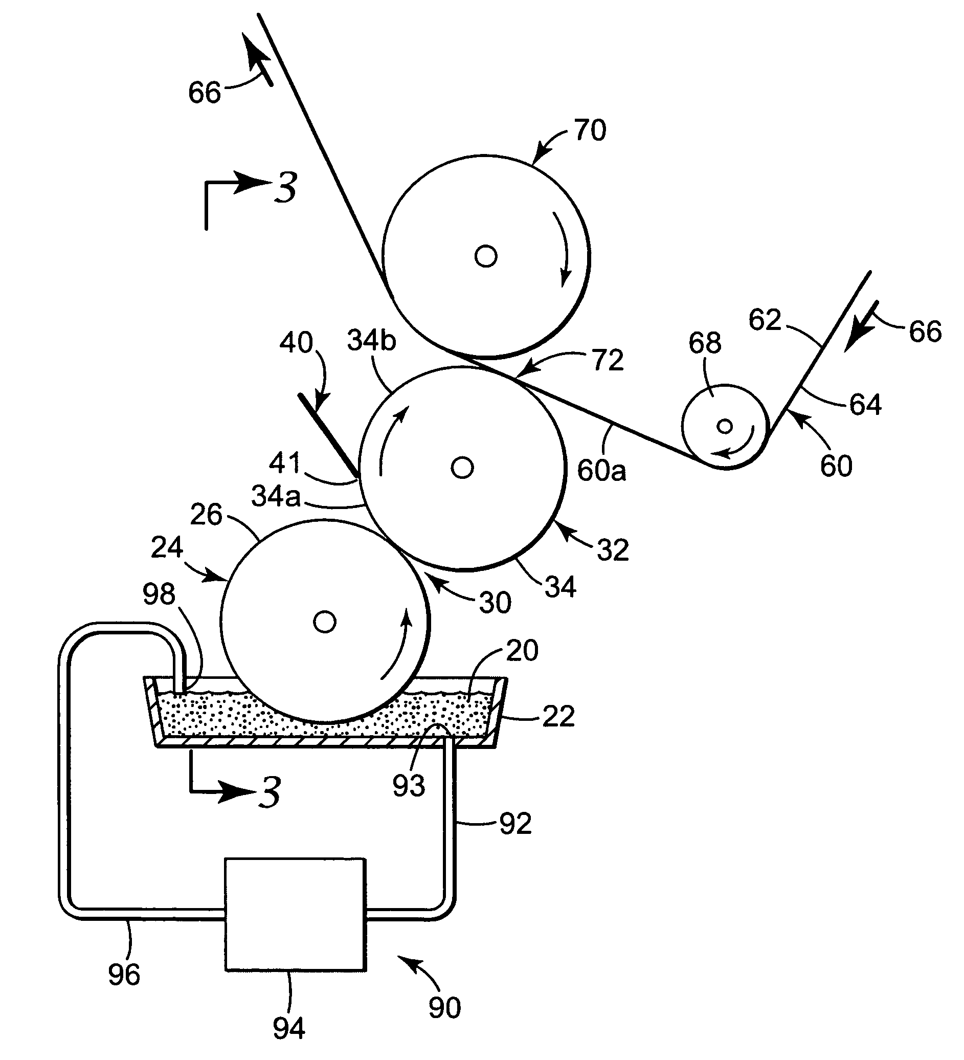 Method for defining a coating fluid pattern