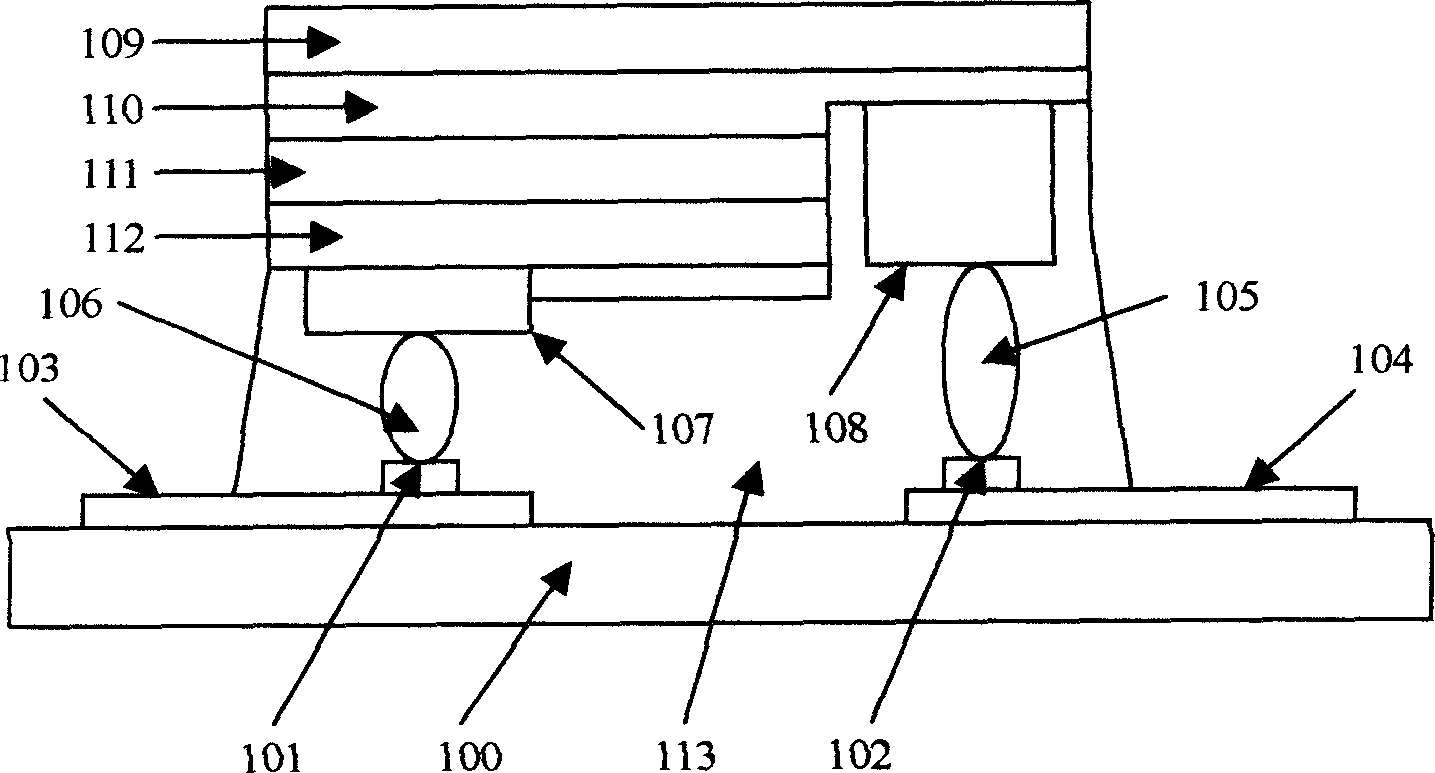 GaN based LED upside down welding combination, and lamp and chip horizontally upside down welding technique