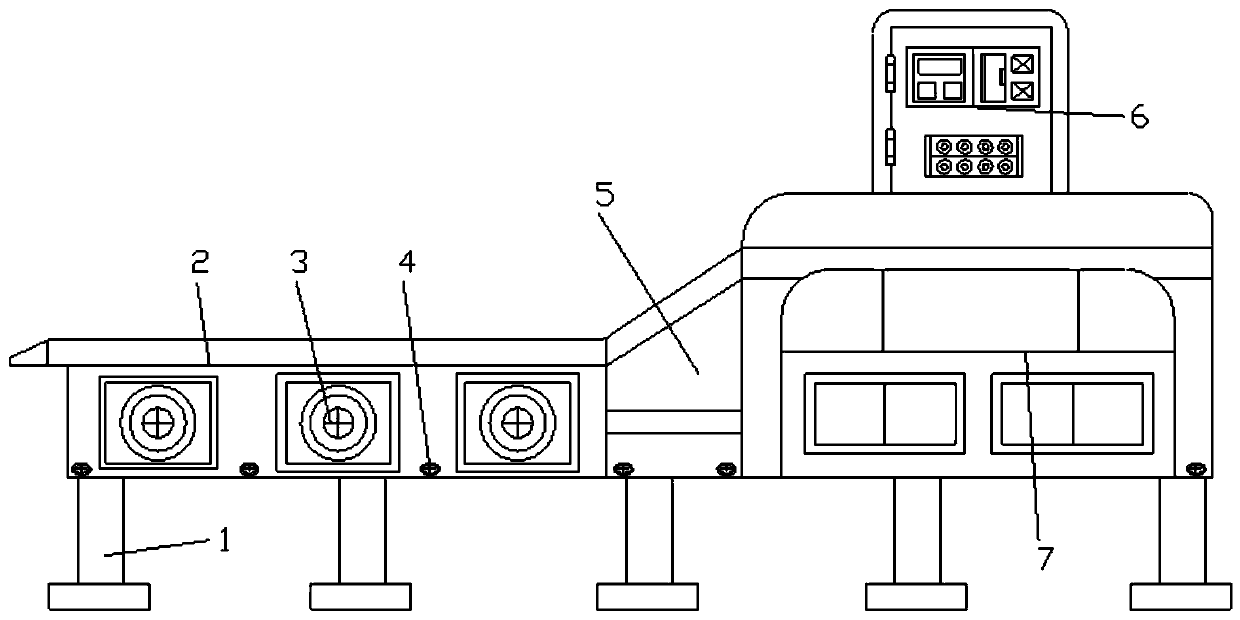 A vegetable cutting, washing, drying and sorting machine