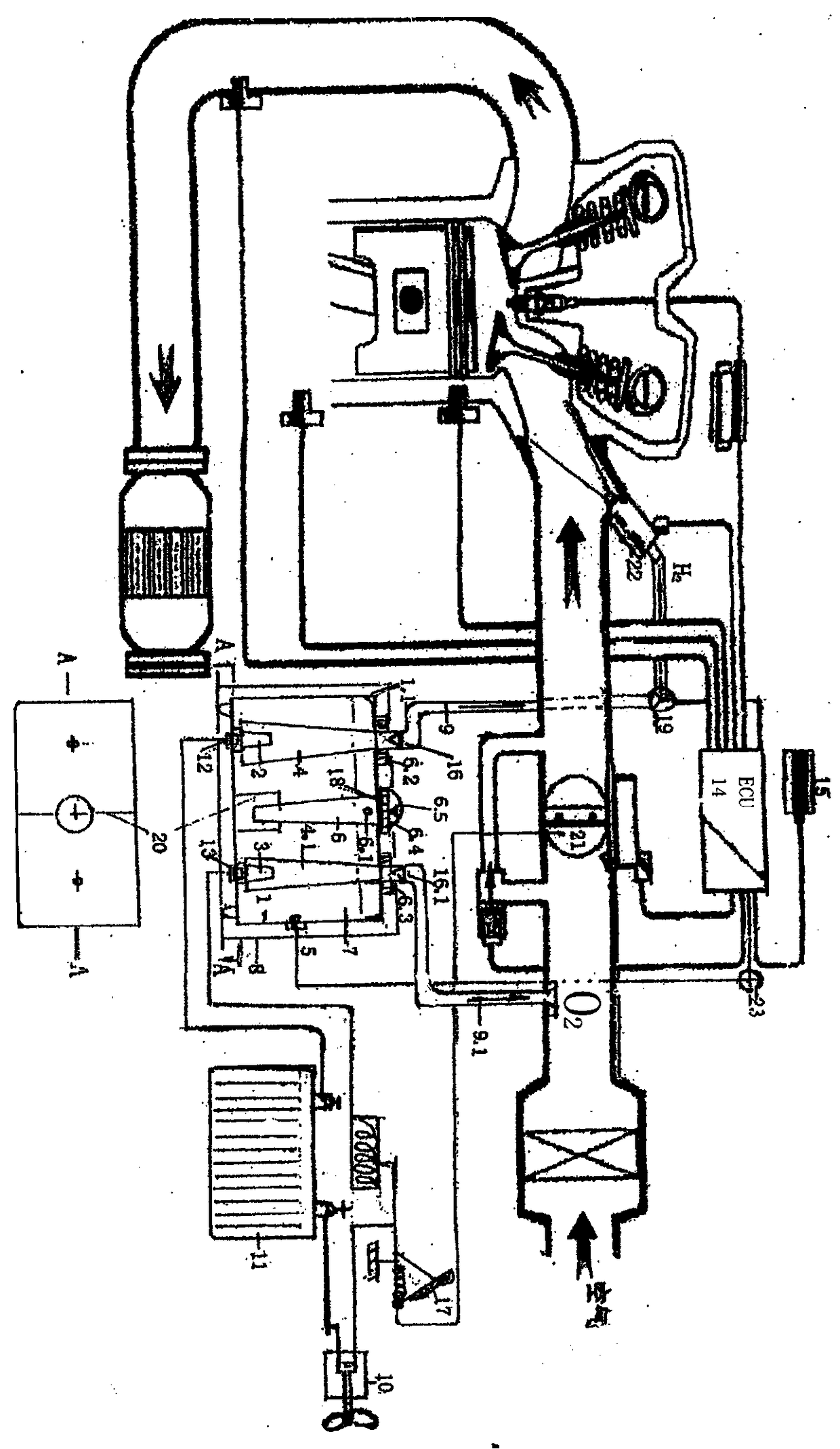 An internal combustion engine device with double-sleeved electrodes using water as fuel