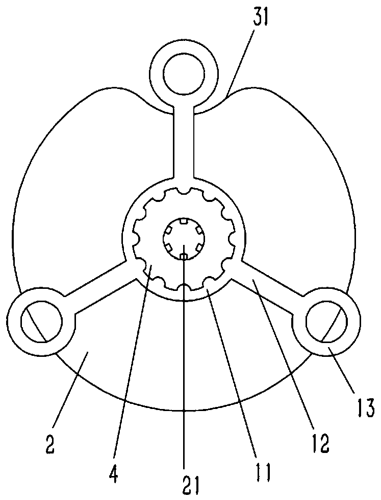 Distributing device for infusion tube on infusion set