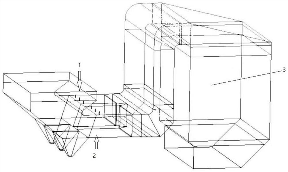 Wide-load denitration system of heating flue gas by fuel gas supplementary combustion based on boiler deep peak regulation