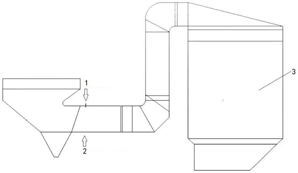 Wide-load denitration system of heating flue gas by fuel gas supplementary combustion based on boiler deep peak regulation