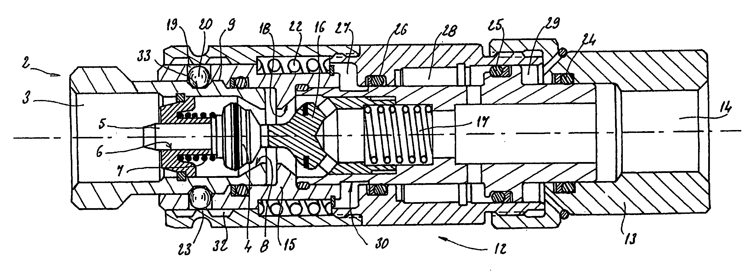 Quick -connect coupling for hydraulic fluid conduits