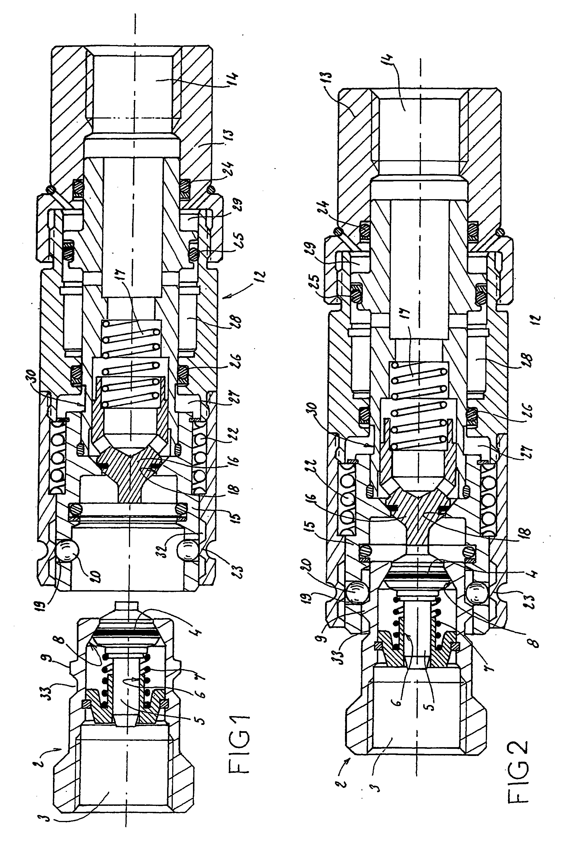 Quick -connect coupling for hydraulic fluid conduits