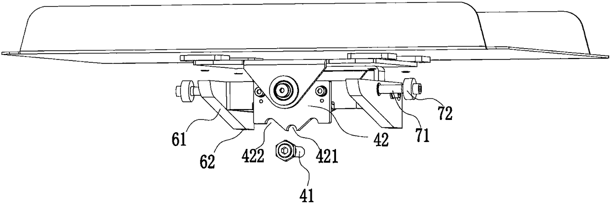 Turning plate jacking device and turning plate type sorting line