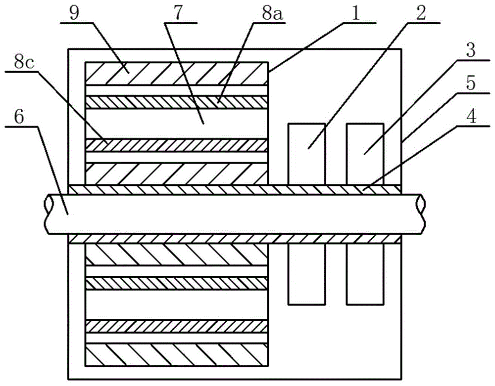 A piezoelectric mine hoist rotation process continuous power generation device