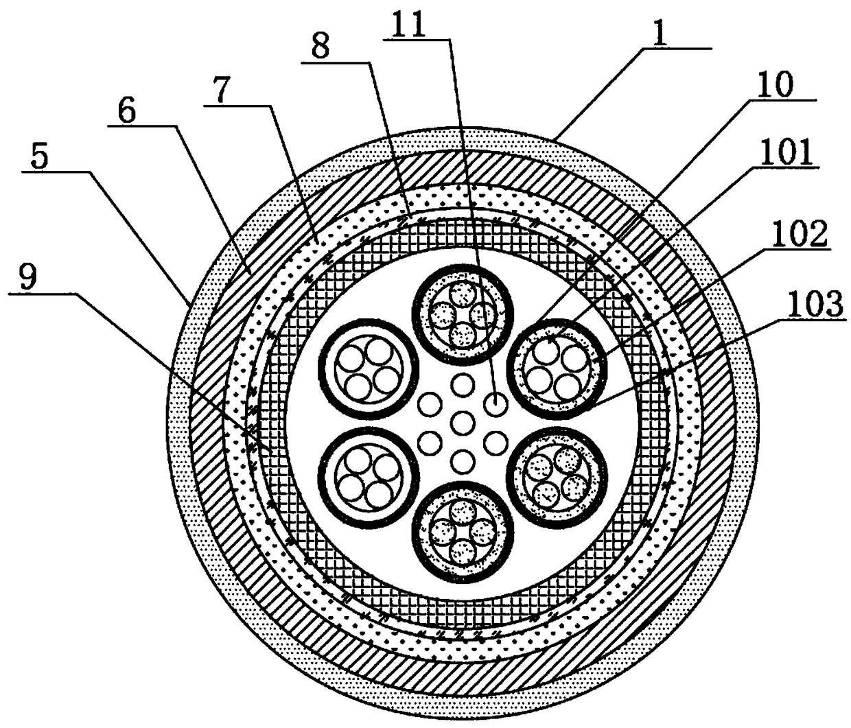 A double-flame-retardant power cable special for fire fighting