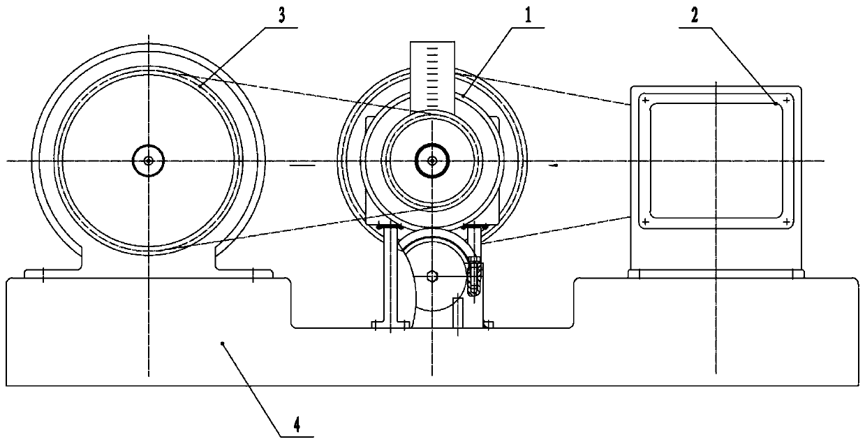 A wheel tread damage testing device