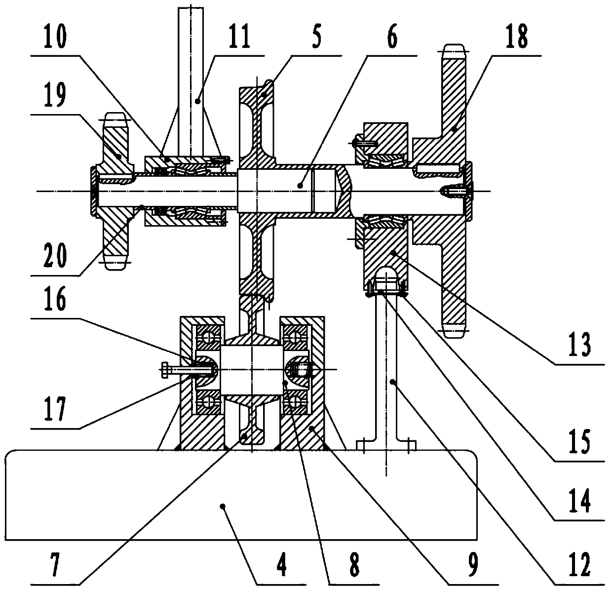 A wheel tread damage testing device