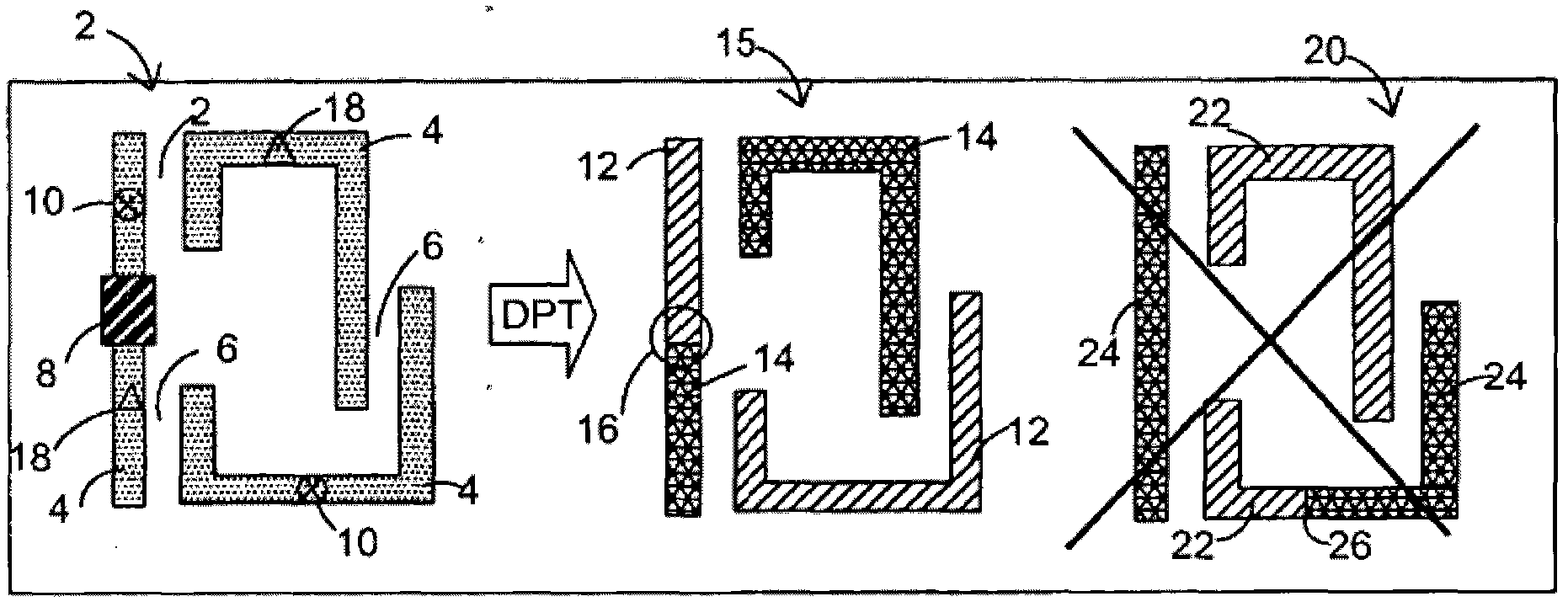 Decomposition and marking of semiconductor device design layout in double patterning lithography