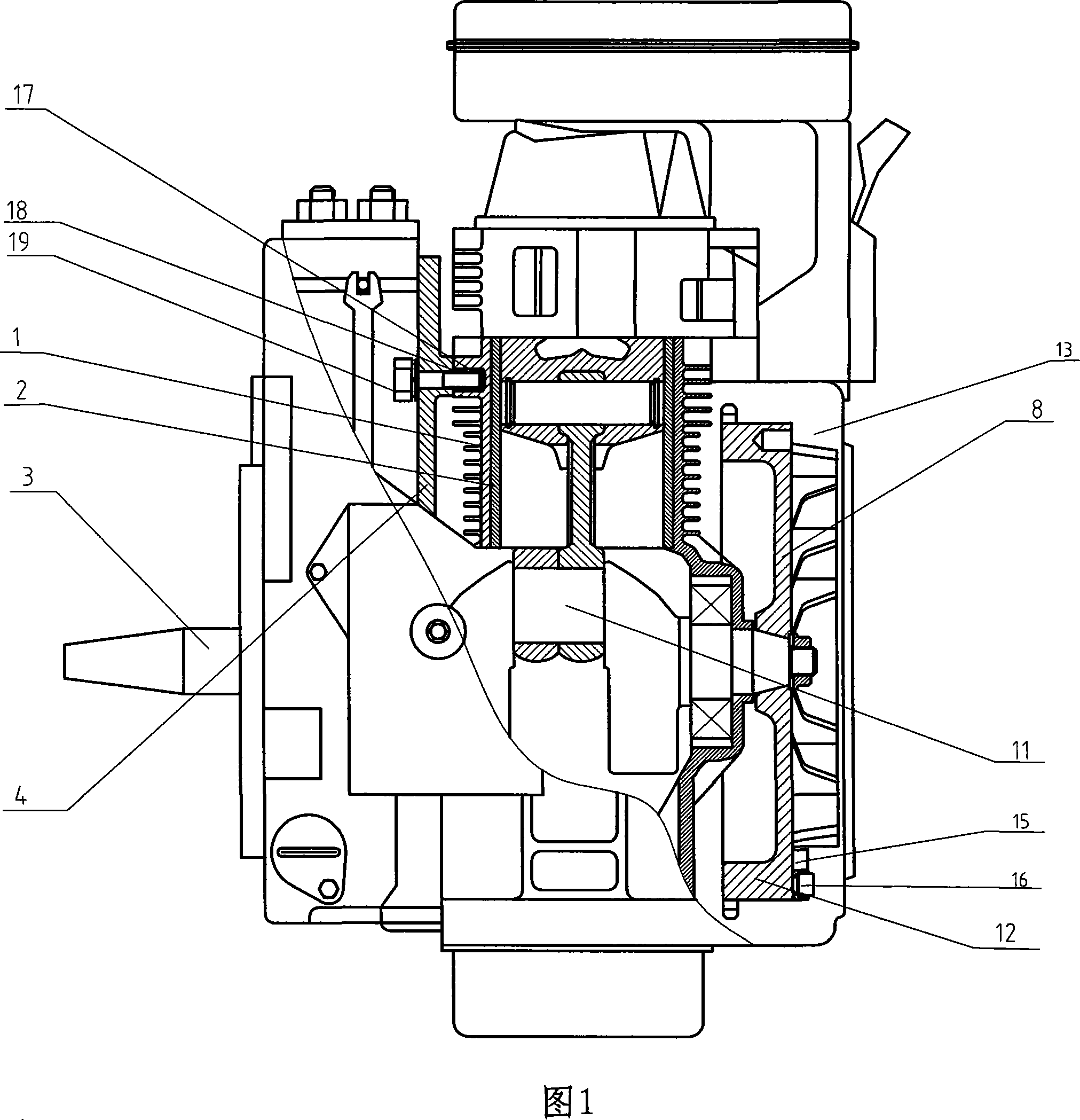 Double cylinder wind cooling diesel