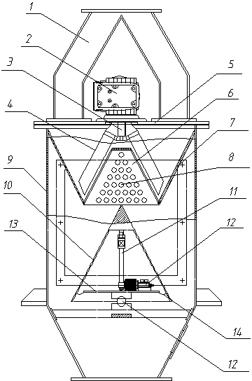 Equivalent-drop height powder impulse flowmeter