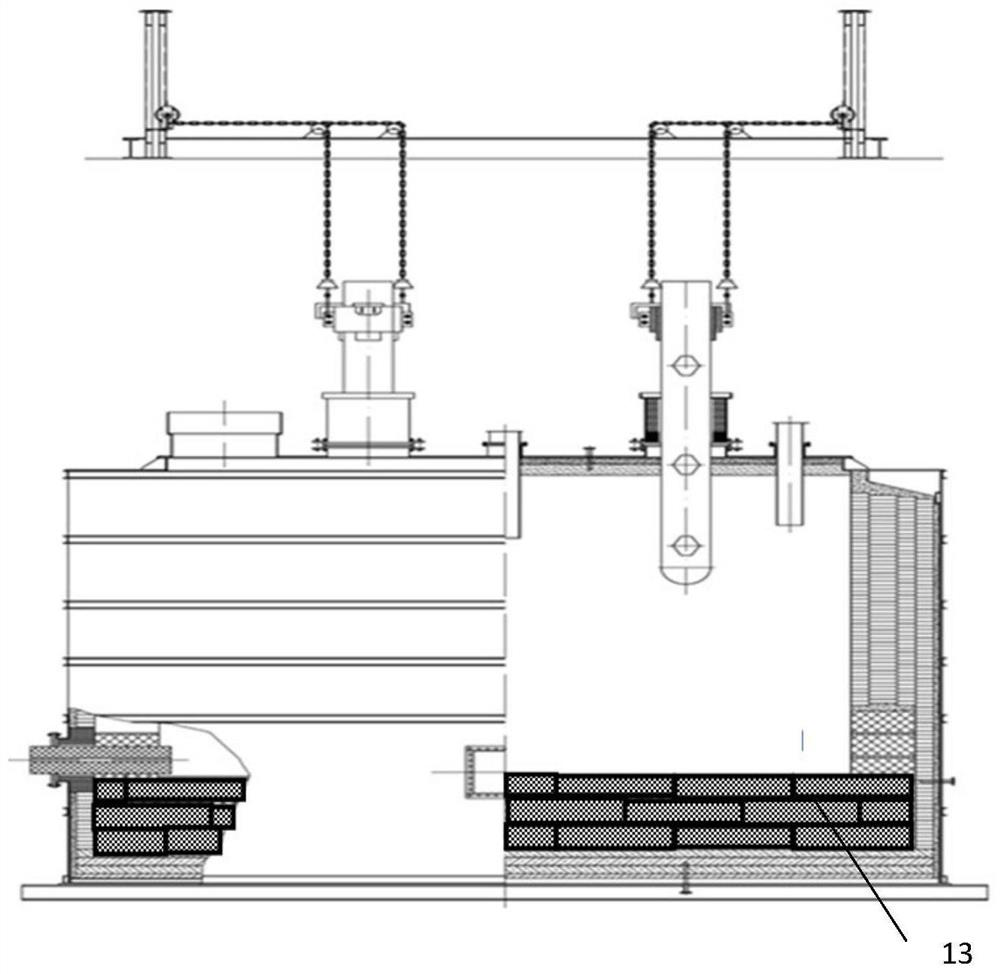 A kind of construction method of yellow phosphorus electric furnace bottom