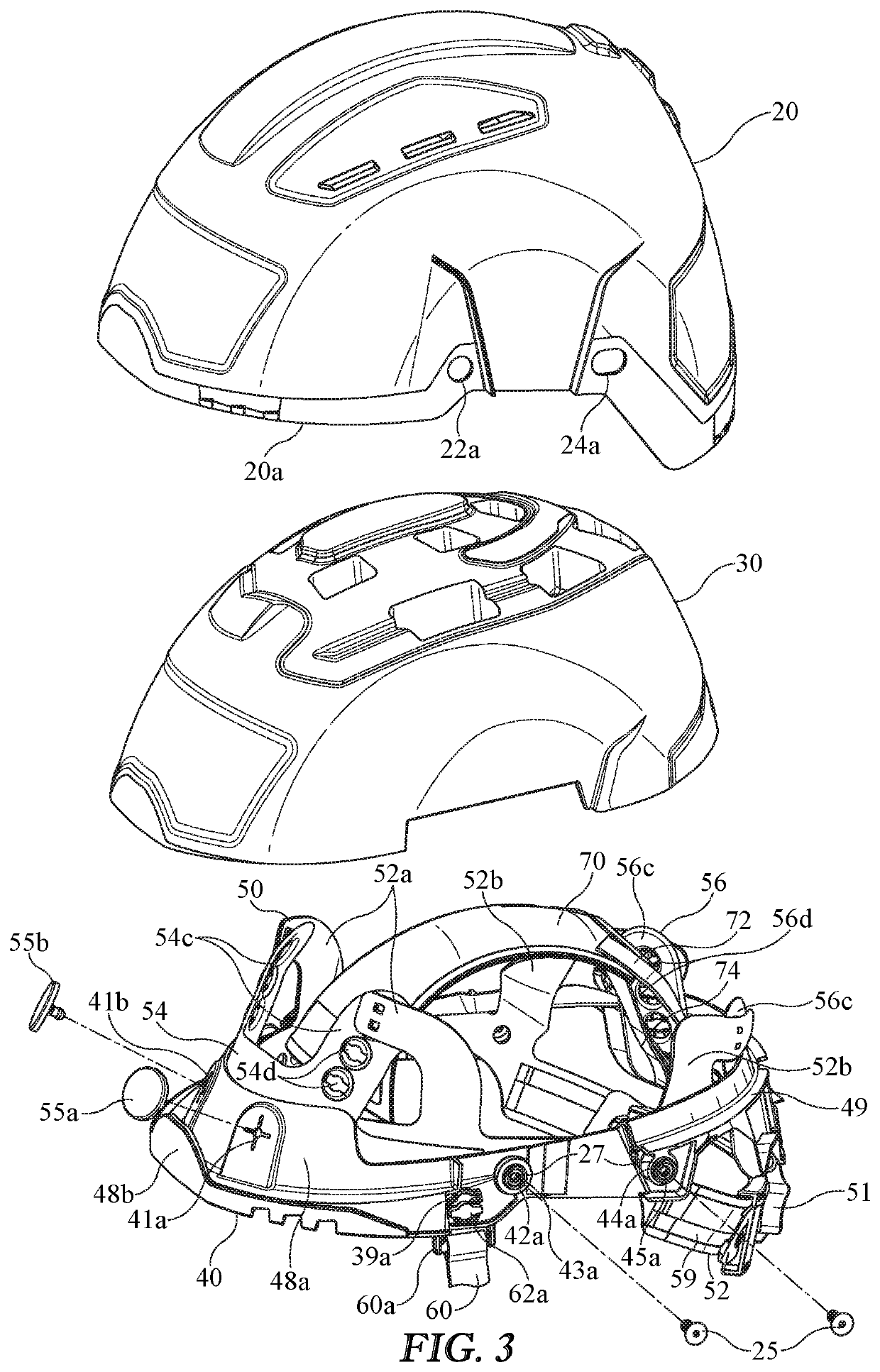 Protective helmet with attachment ring