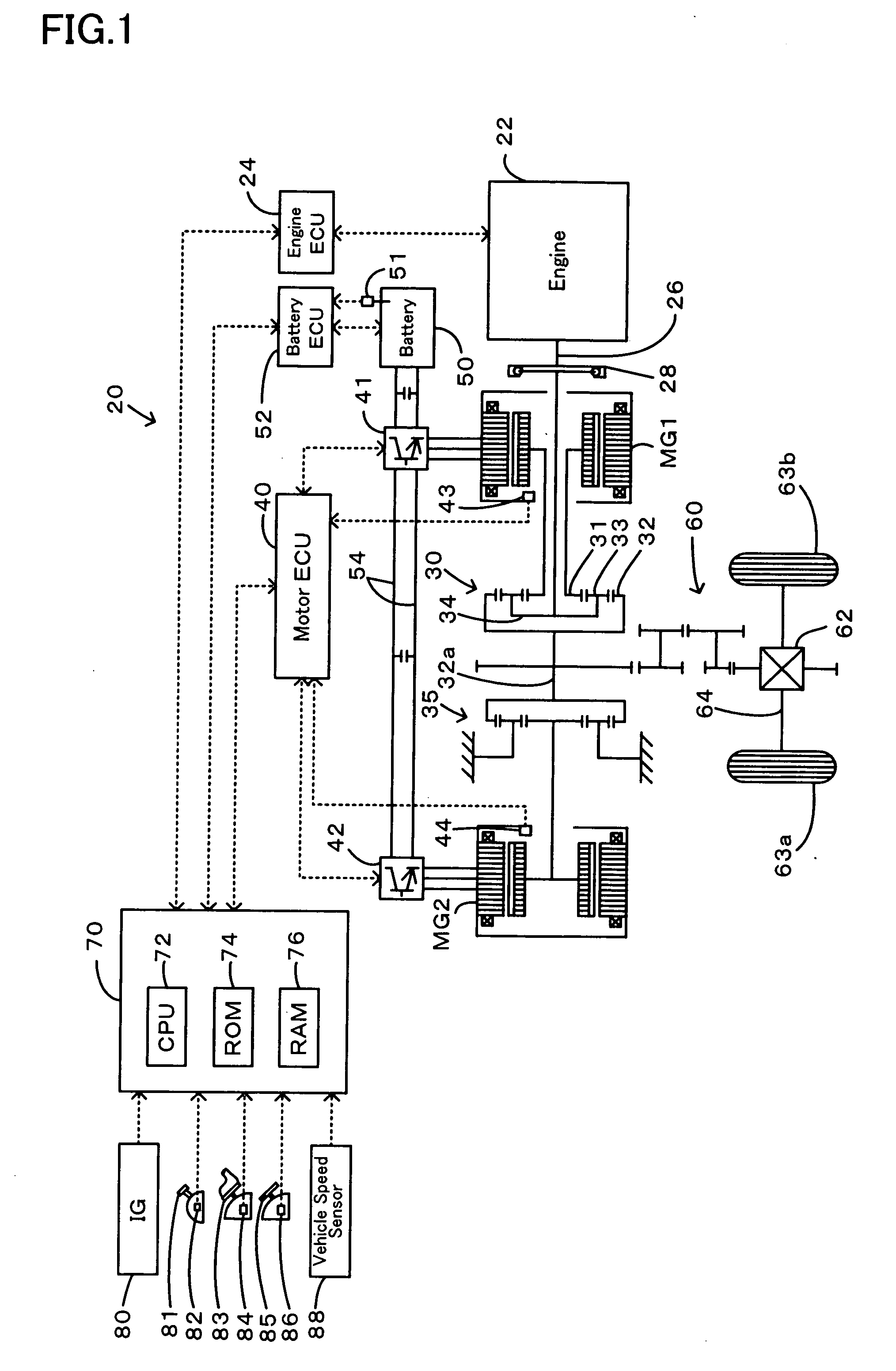 Power output apparatus, vehicle equipped with power output apparatus, and control method of power output apparatus