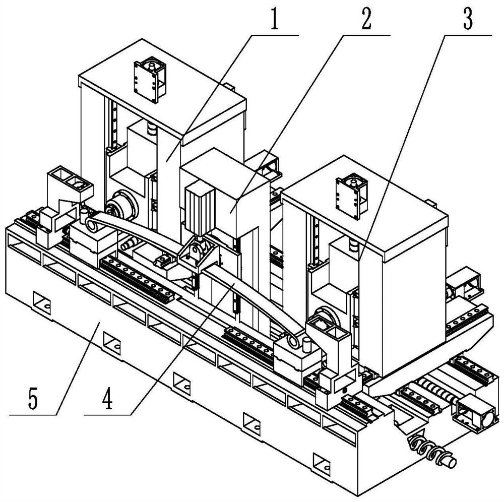 Double-head lifting lug boring equipment capable of realizing automatic centering of plate spring