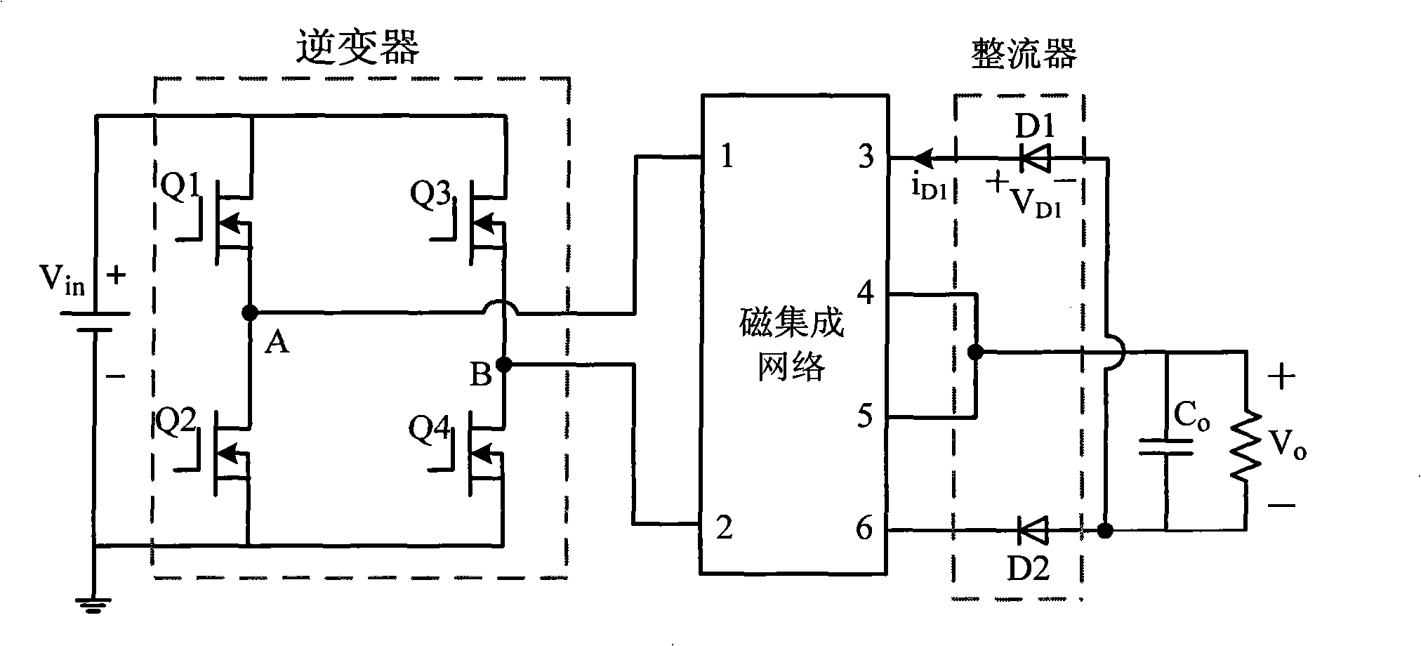 Magnetic-integrated zero-voltage zero-current soft switch full bridge circuit