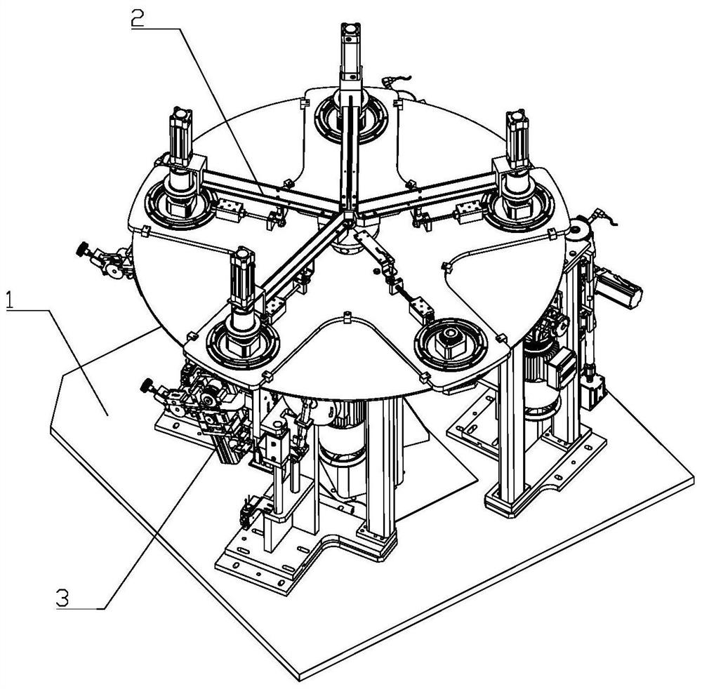 Rotation circulation device of motor iron core insulation paper assembling machine