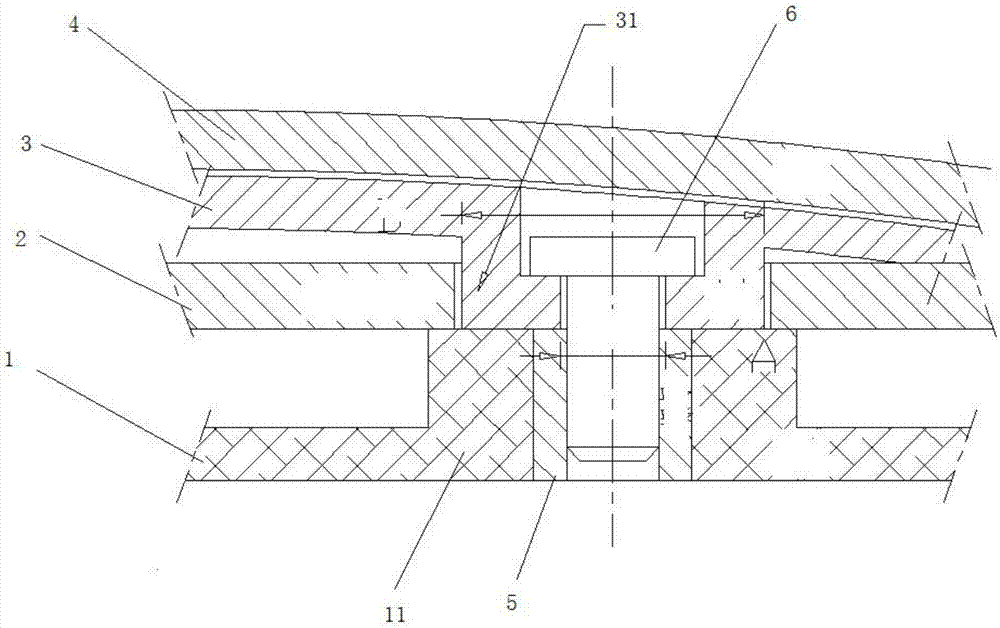 Threaded fastener installing structure