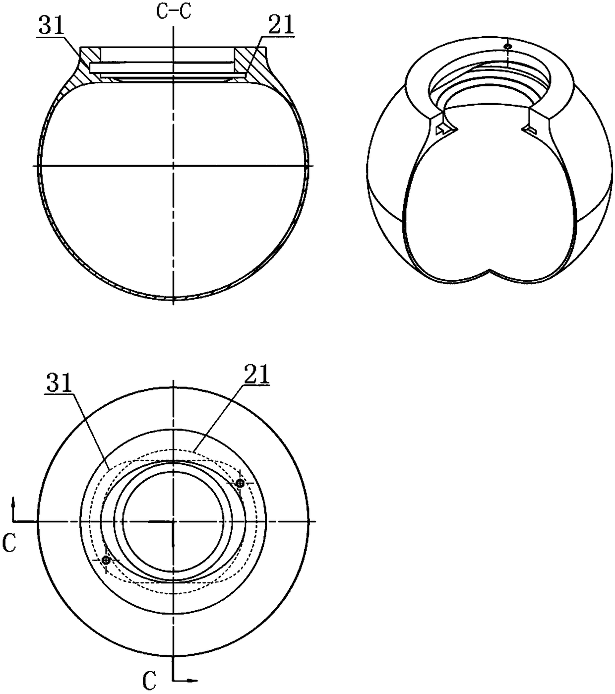 Full-wedge type anti-explosion container