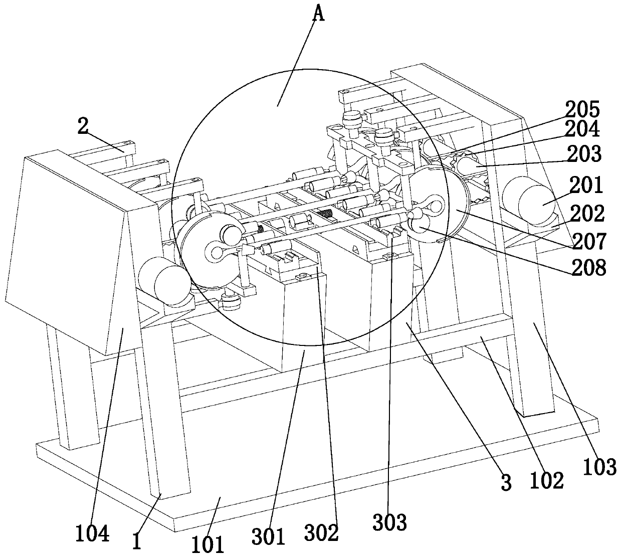 Auxiliary machine for manufacturing and forming anchor rod for power accessory equipment