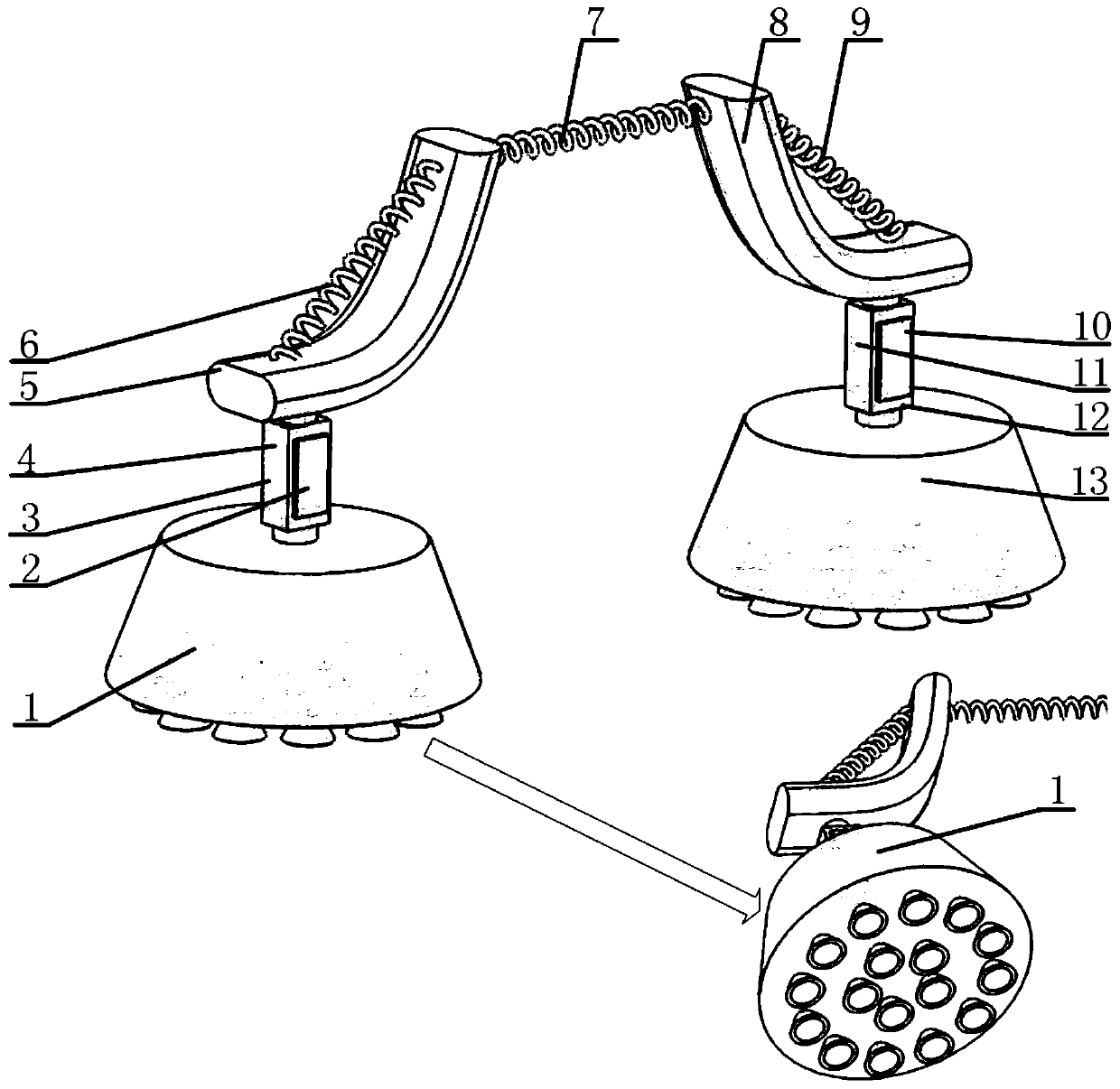 Array sucker type rigid-flexible integrated crawling actuator and working method thereof