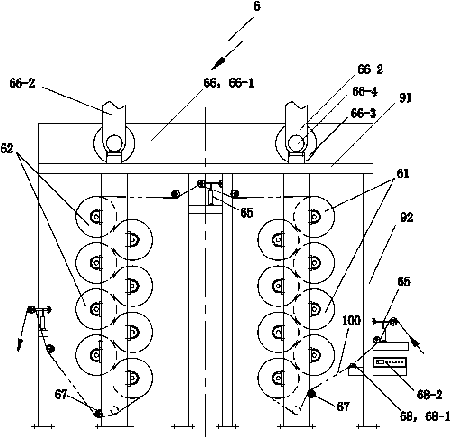 Steam drying device of continuous pigment dyeing padding mangle