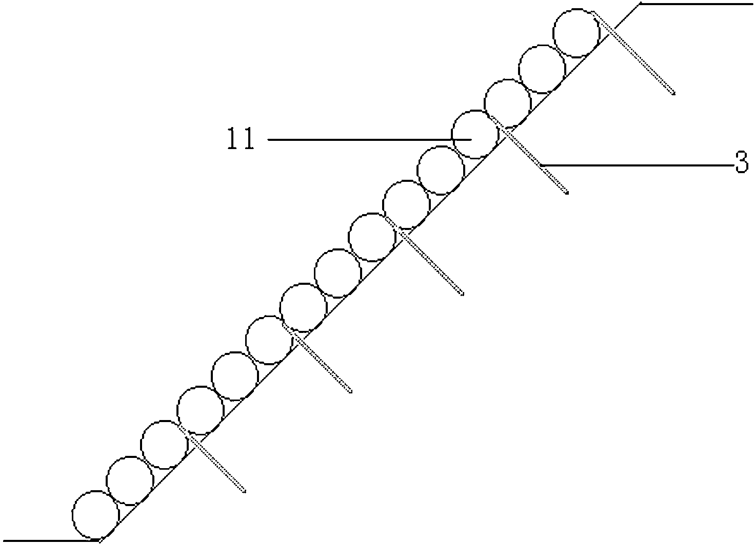 Filling type vegetation coiled material slope protection device