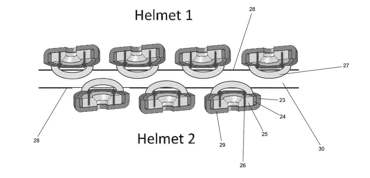 Magnetic football helmet to reduce concussion injuries