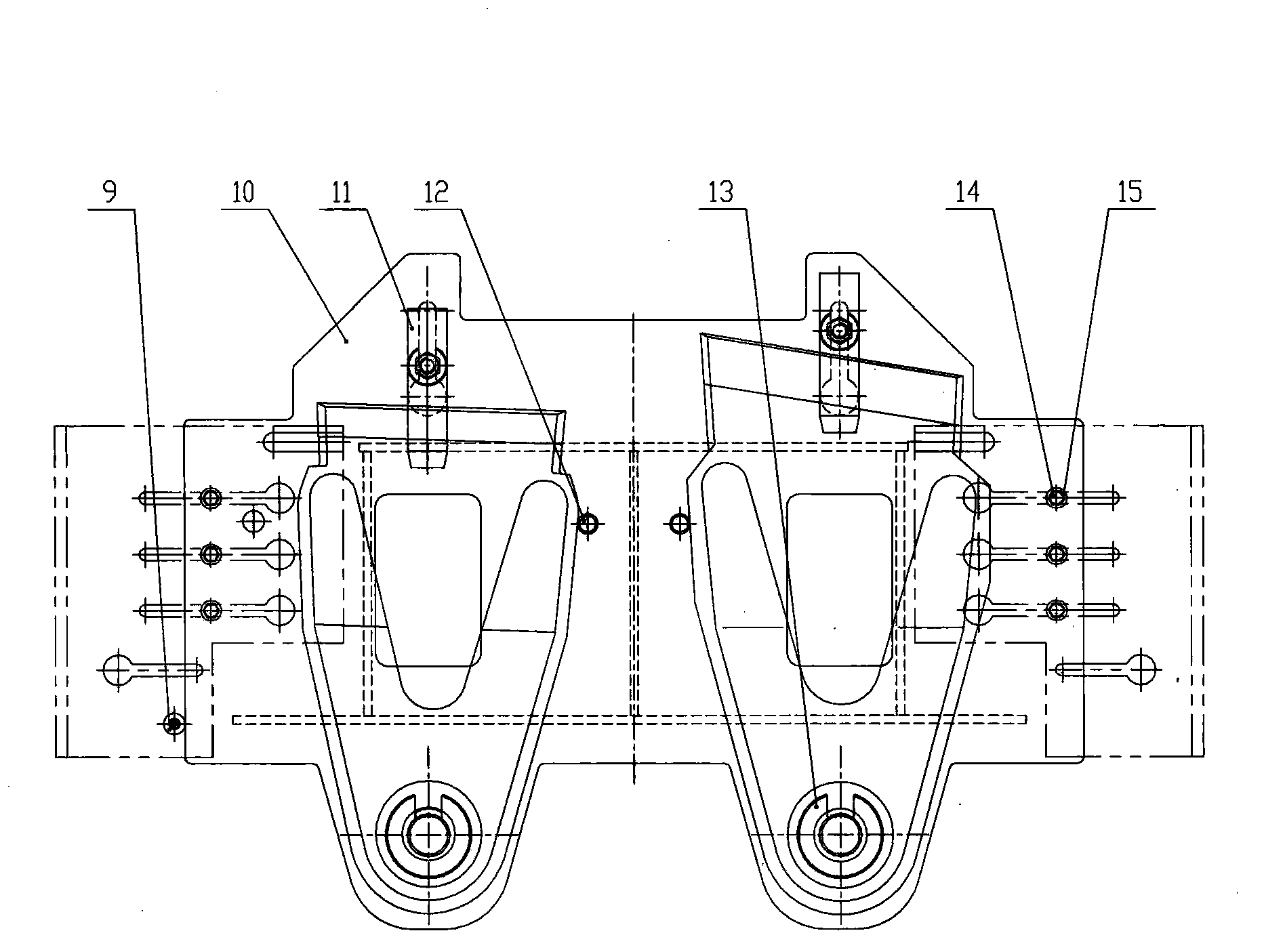 Method for machining universal robot welding fixture of middle-large size excavator movable arm and supporting base