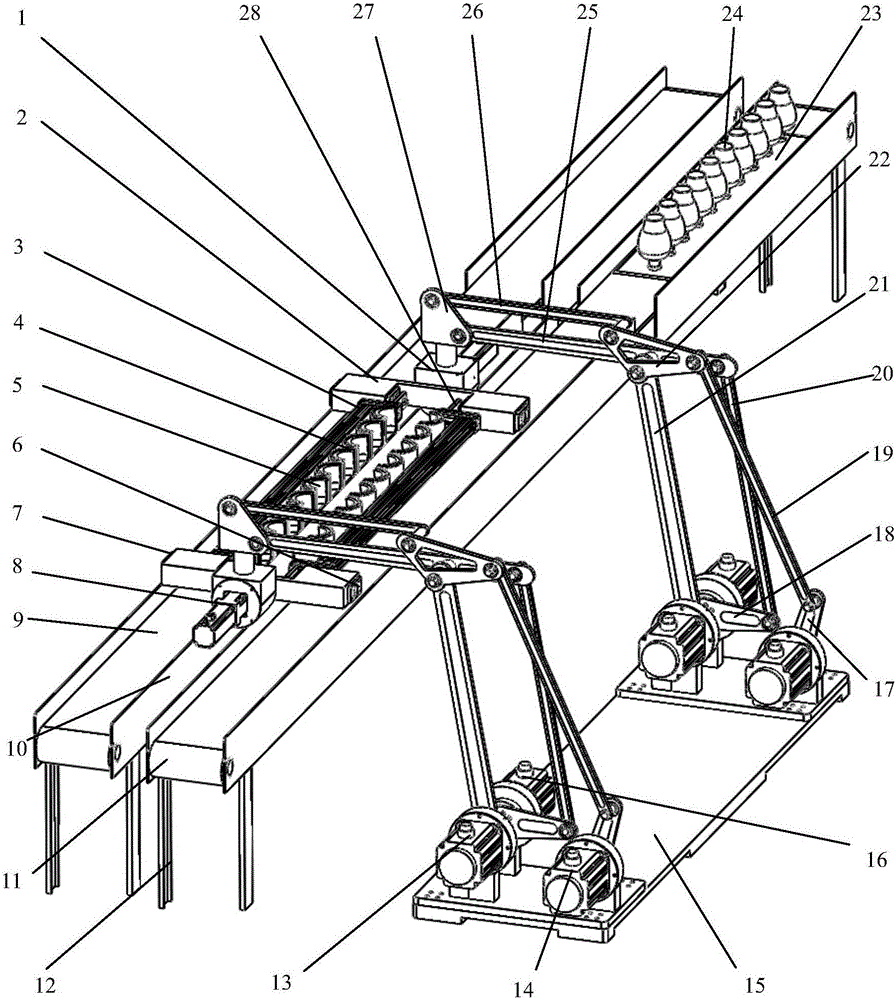 Three-degree of freedom robot for batch winebottle overturning