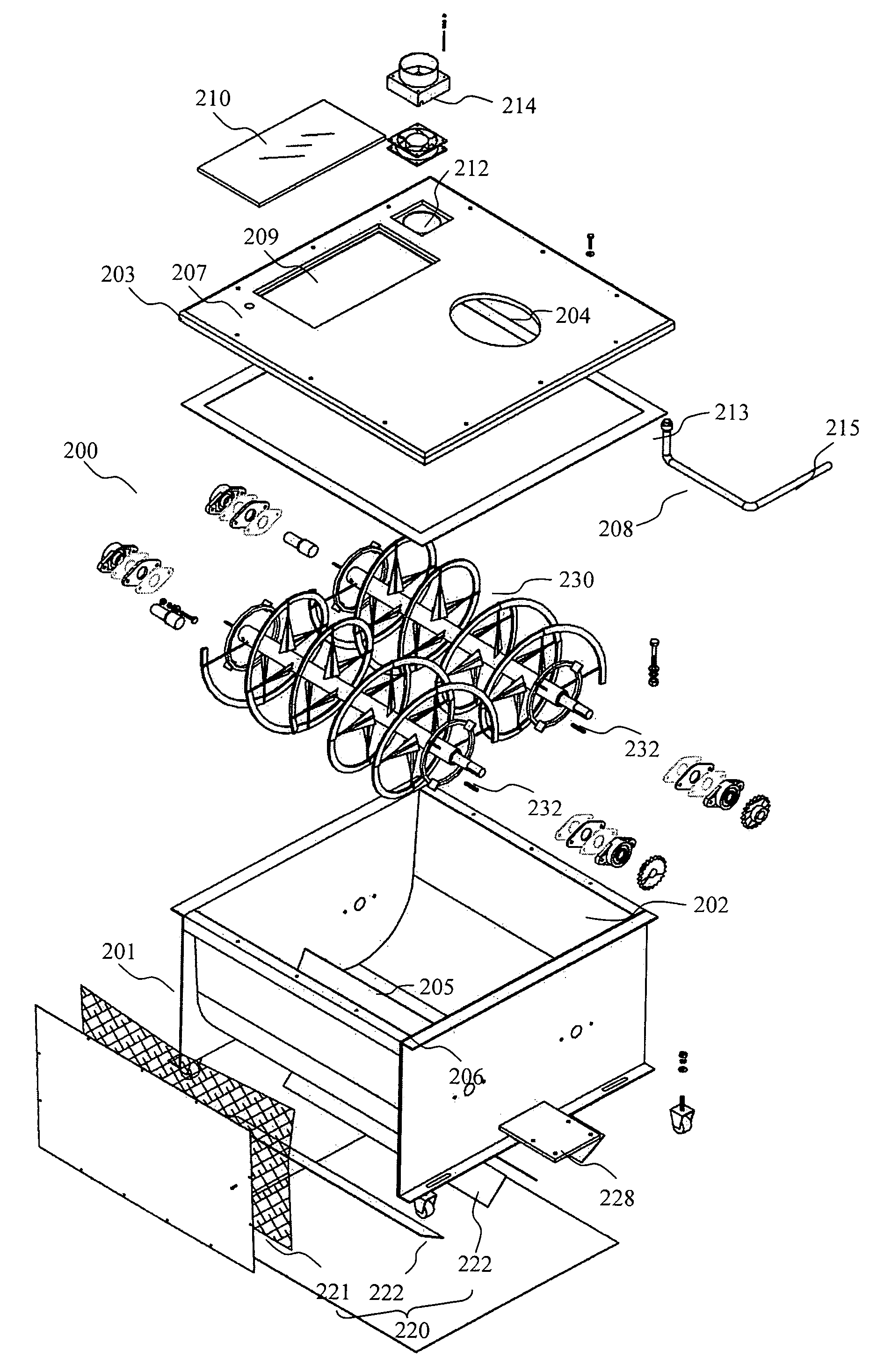 Treatment apparatus for excrement and a bio-toilet using the same and a treatment method for decomposing excrement