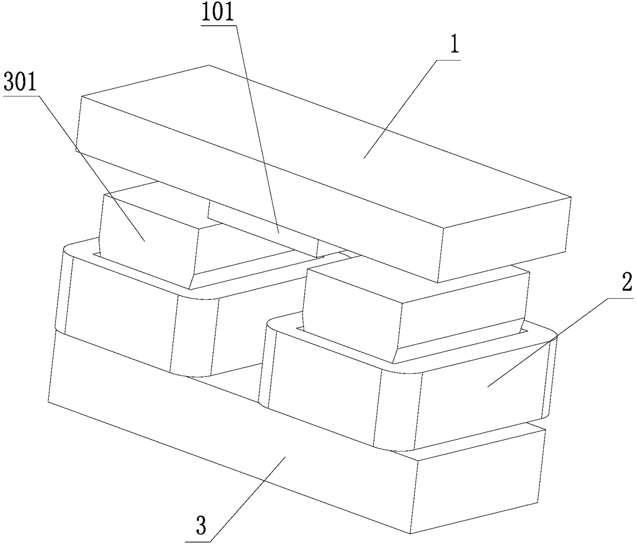 Electromagnetic system for three-phase alternating-current contactor having T-shaped armature structure