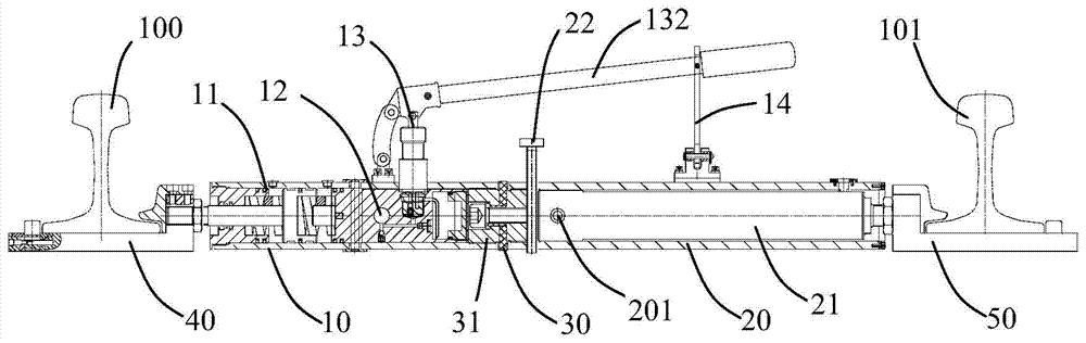 Steel rail distance regulator