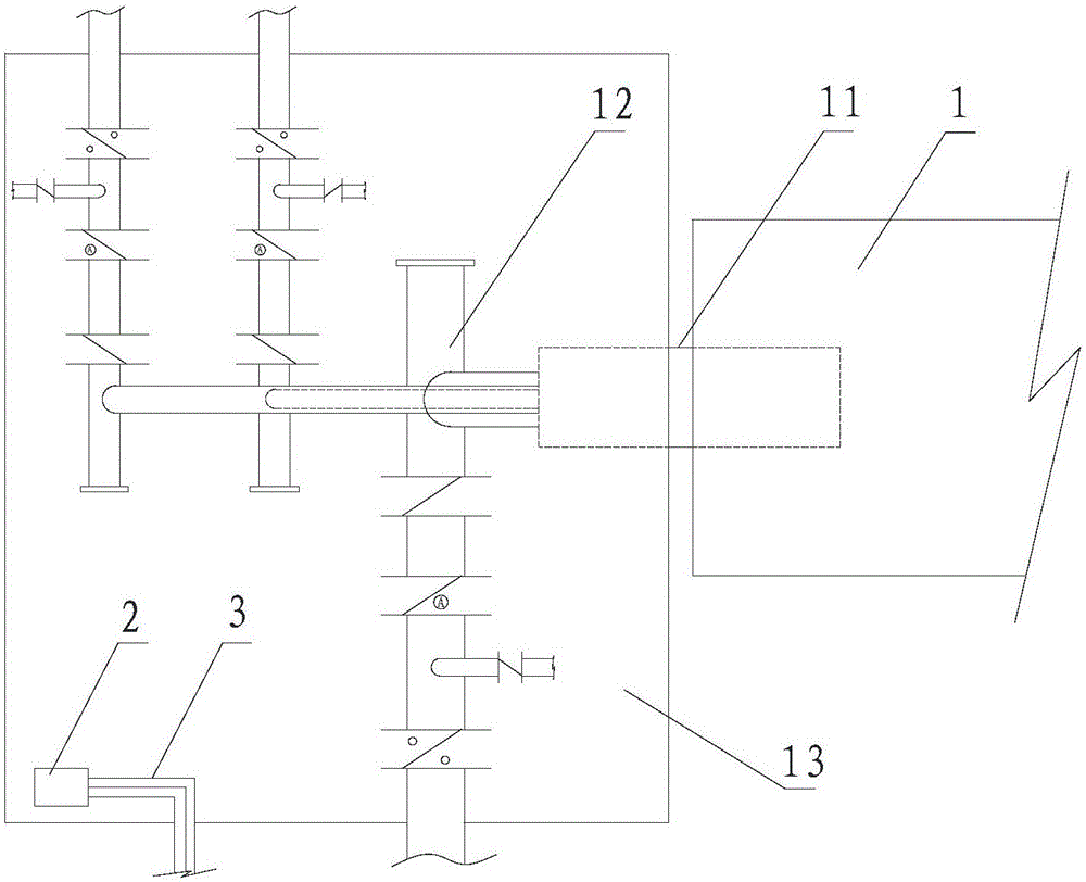 Rotary kiln valve set platform CO detection apparatus and method