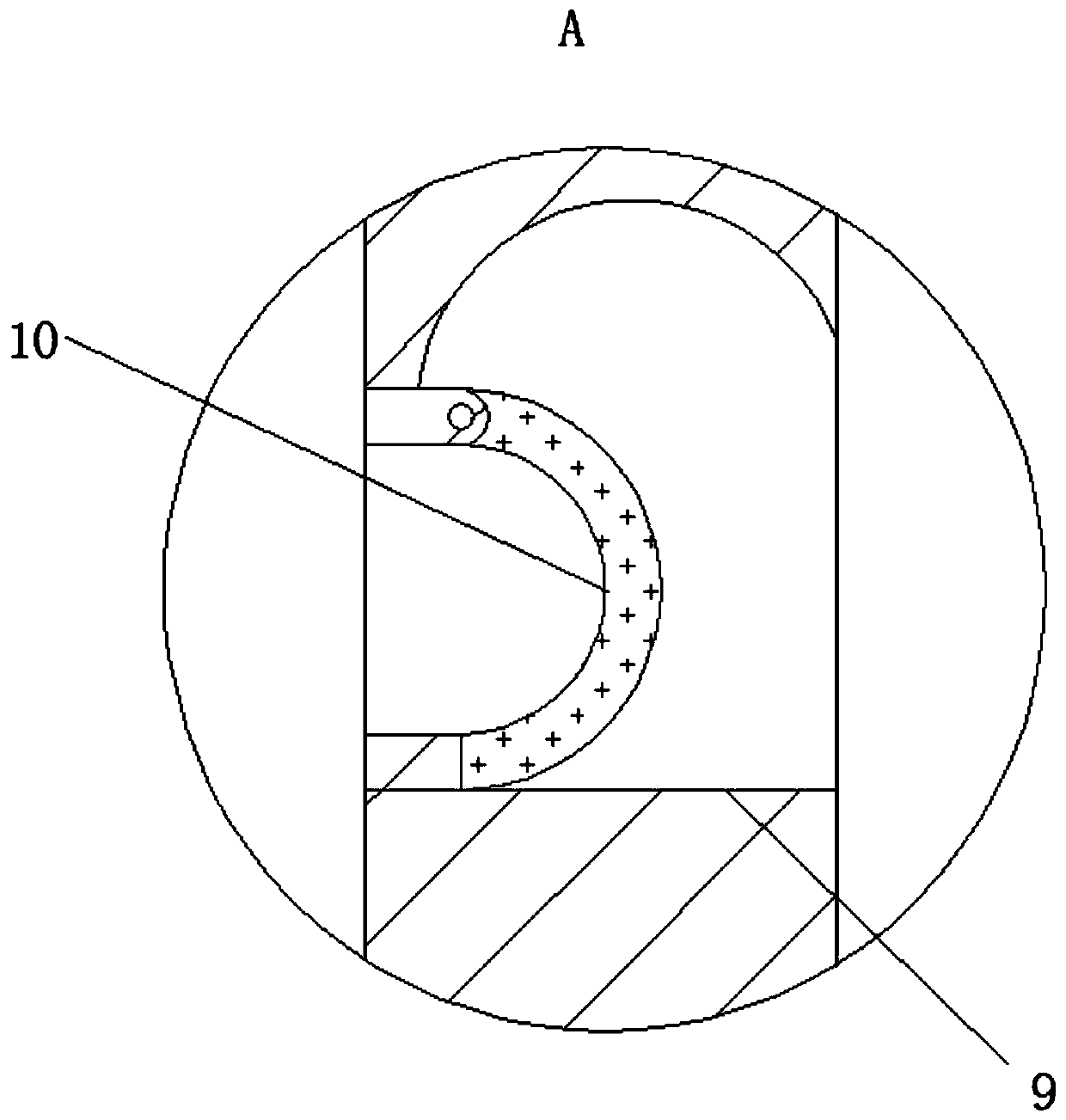 Industrial waste gas treatment device utilizing Tesla valve principle